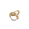Stainless Steel Tiny Zircon Rings for Women Exquisite Gold Color Sun Double-Layer Ring Punk Hip-Hop Accessory Bague Jewelry Gift