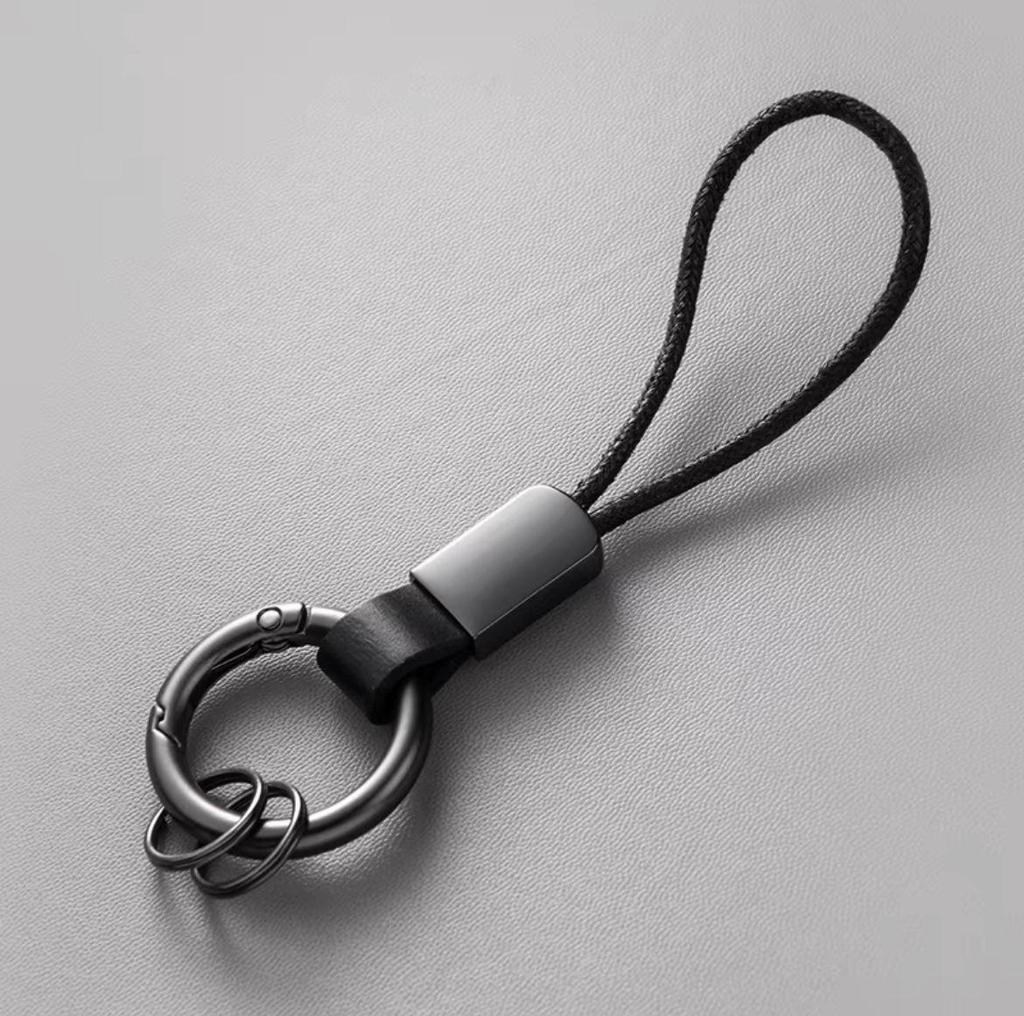 Genuine Leather Keychain Ring - Creative Pendant Keyring for Men & Women