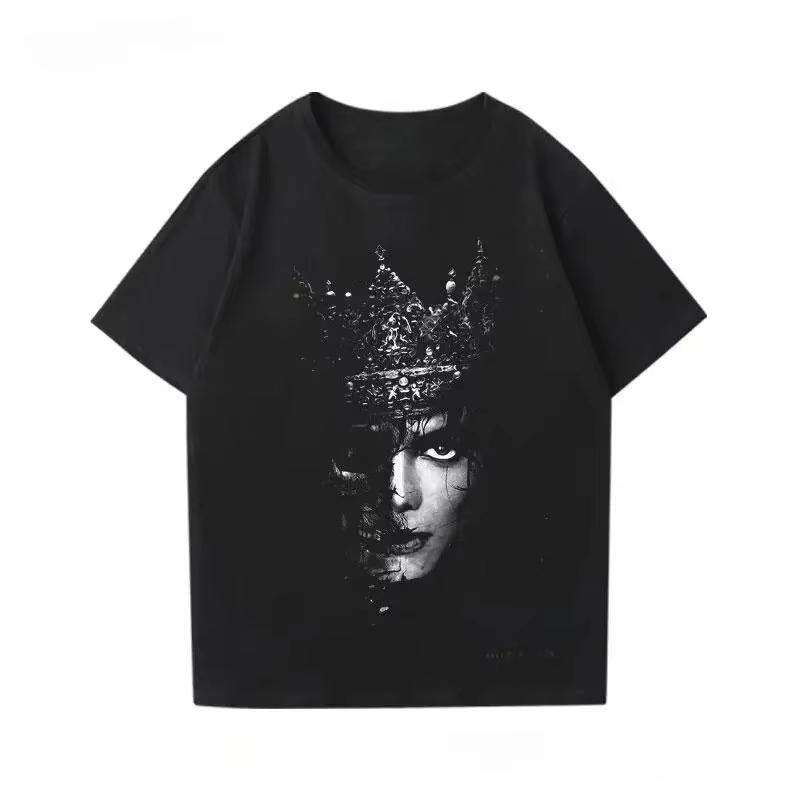 Michael Jackson MJ Král popové hudby Nové Unisex tričko Unisex Kulatý výstřih Bavlna Krátký rukáv Y2k Móda Populární tričko2026