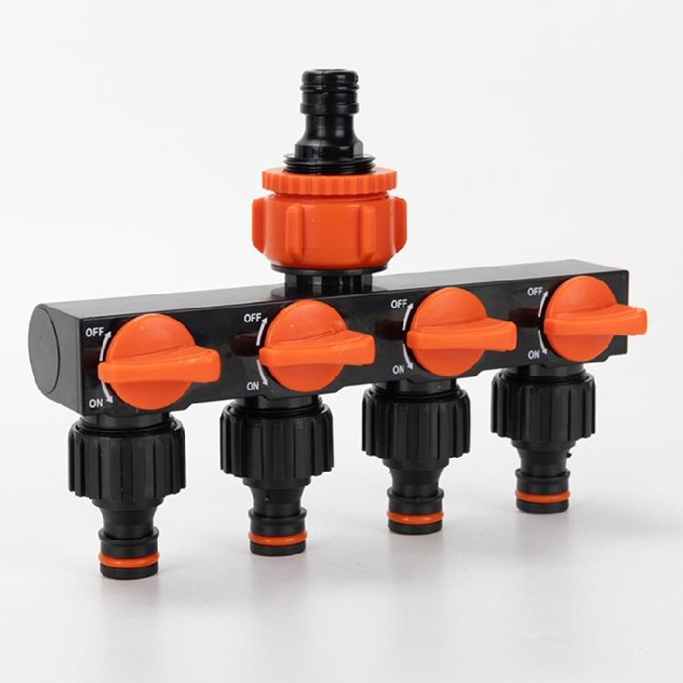 Versatiles Plastic Water Dispenser 4 Way Division With Ball Valves Suitable for Multiple Outdoor Applications