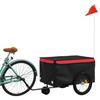 VidaXL Remorque de vélo noir et rouge 30 kg fer 94097