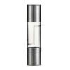 2-in-1 Salt And Pepper Grinder Set Adjustable Coarseness Manual Spice Mill with Glass Jar Stainless Steel Refillable Kitchen Shaker Bottle