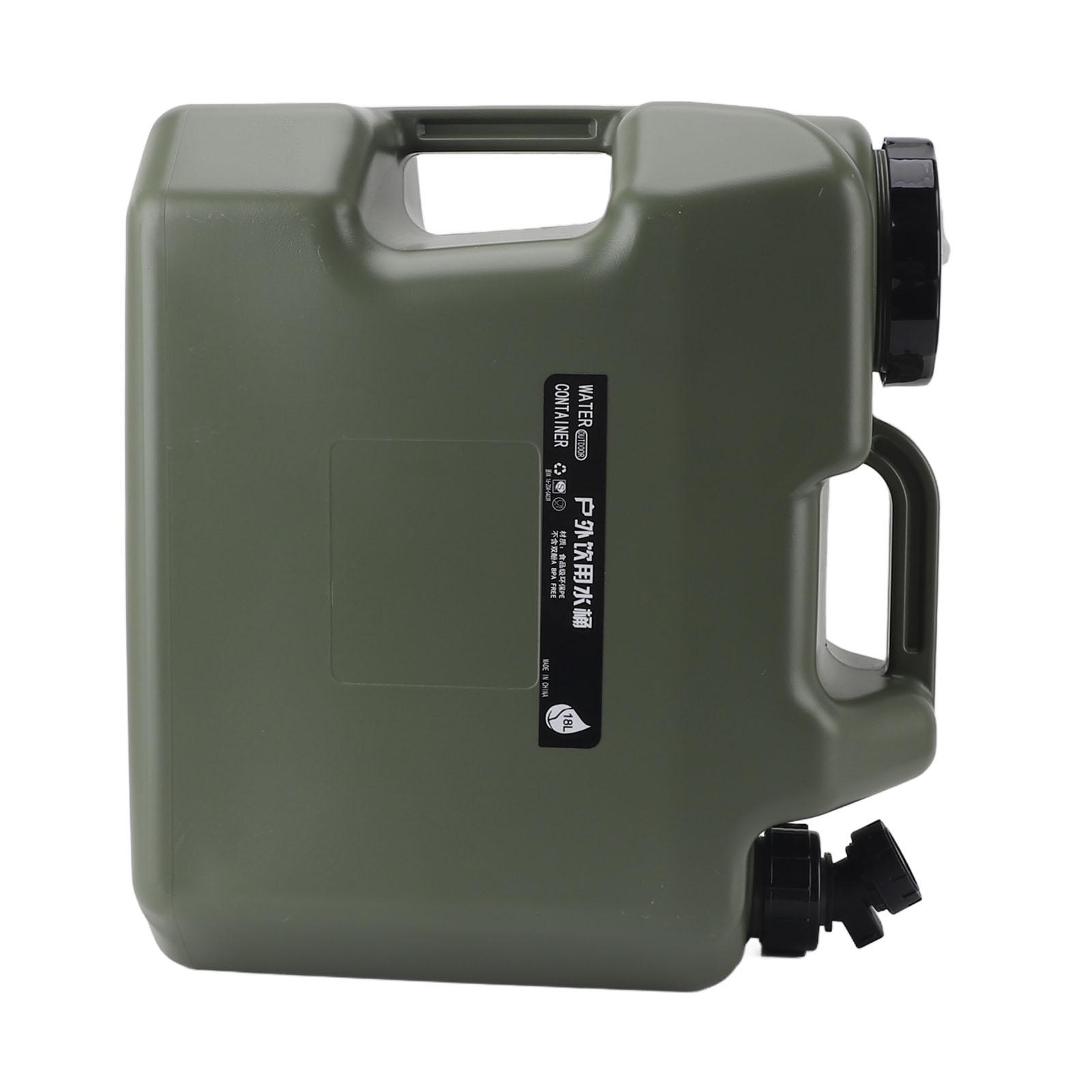 18L Portable Water Container 18L Camping 18L Water Storage BPA PE Material Leakproof Spigot for Outdoor Hiking Camping Emergency S