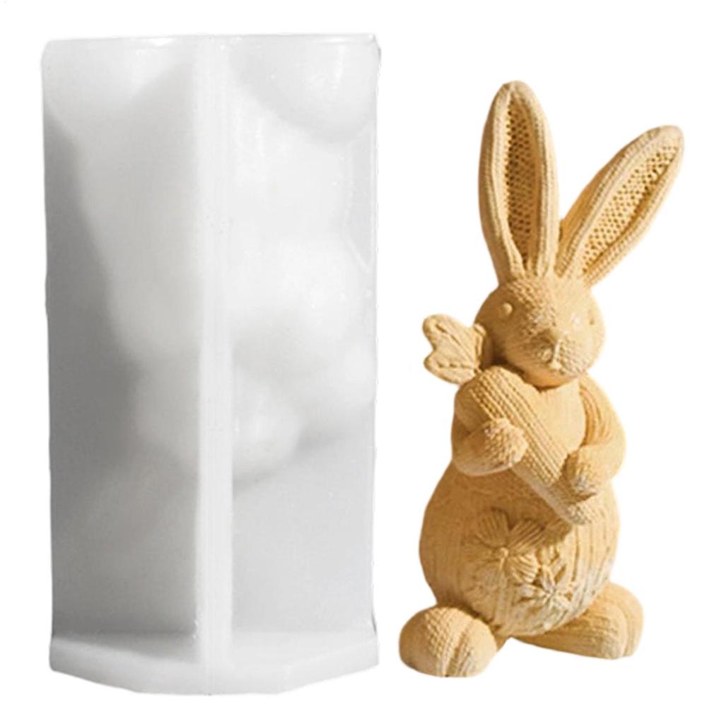 Easter Bunny Mold 3D Plaster Ornaments Craft Making Mold For Holiday Wedding Party Table Room Home Dinner
