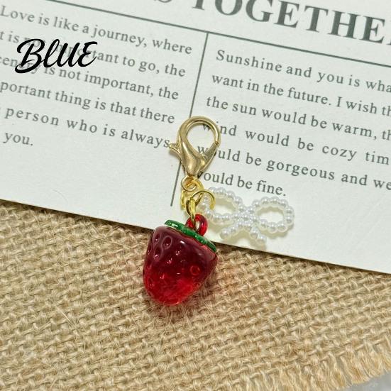 Universal Lobster Clasp Keychain Pendant Bowknot Decor Simulated Fruit Design