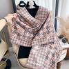 Qiandongge Printing Contrasting Colors, Double-Sided Imitation Cashmere Scarf, Winter High-End Warm Shawl