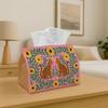 1pc Boho Leopard Cat Tissue Box & Napkin Dispenser - Pink Floral Bohemian Decor Suitable for Home, Car, Bedside Table - Compatible with Tissues/Rolls/