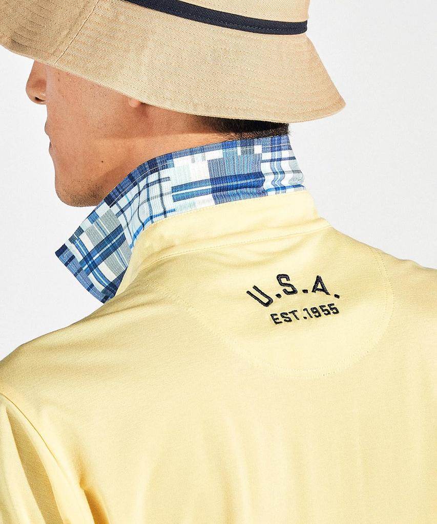 Munsingwear Short Sleeve Collared Pique Golf MG5SHS44M Men's High-Gauge Shirt, Moisture-Wicking, Quick-Drying, Cooling, Shirt, (YL00, Yellow)