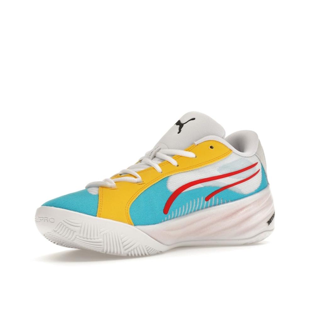 Puma All-Pro Nitro Pelé Yellow Aqua Men Sneakers Multi-Color White 379079-06