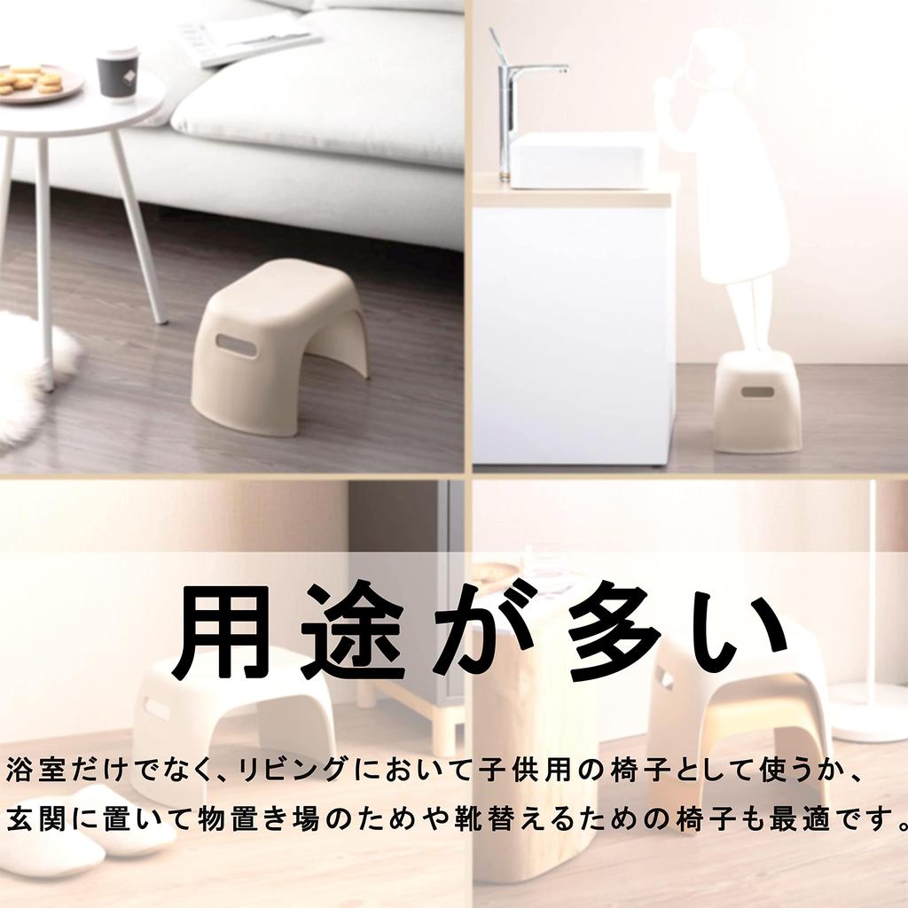 [Exklusiv bei Amazon.co.jp] ATALANTA Duschstuhl, Duschhocker mit rutschfesten Stufen, Antibakterieller Tritthocker, 27 cm hoch (Blau, L), Exklusiv bei Amazon