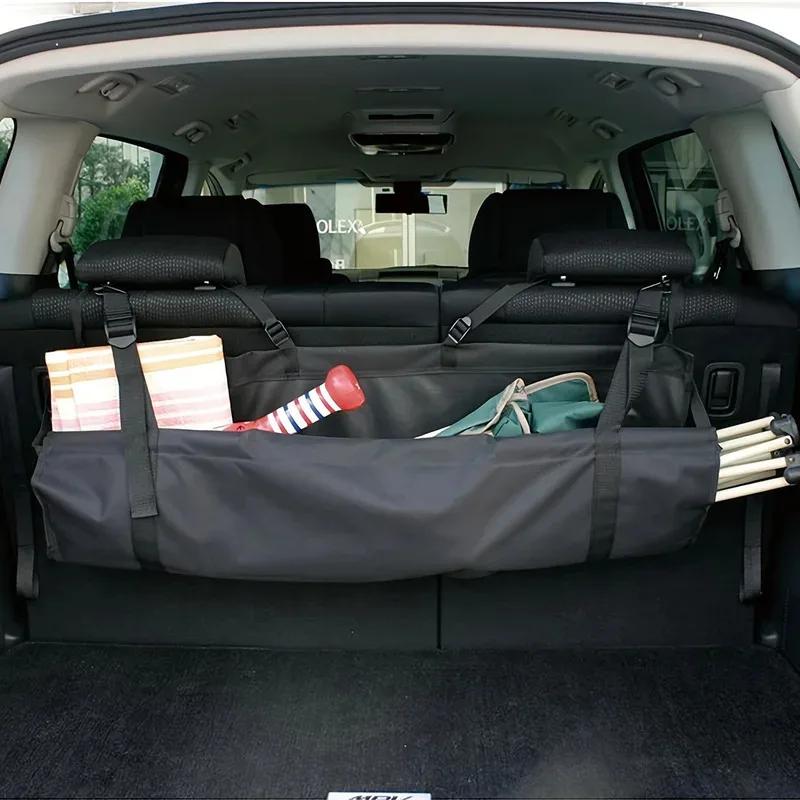 1Pc Car Trunk Organizer Oxford Backseat Storage Bag Net Multi-use Adjustable Seat Back Organizers Universal for Cars