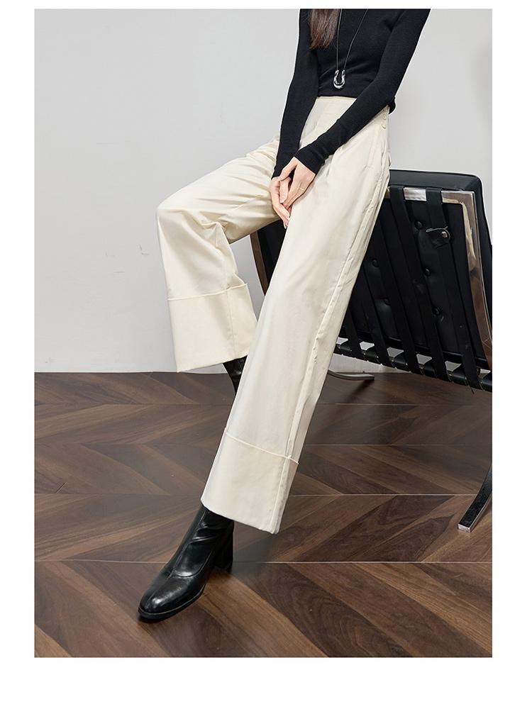 Fashionable Folded Wide Leg Pants for Women