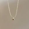 Oval Bamboo Joint Artificial Tiger's Eye Stone Necklace Ins Style Simple Light Luxury Collarbone Chain Personalized Fashion Versatile Necklace