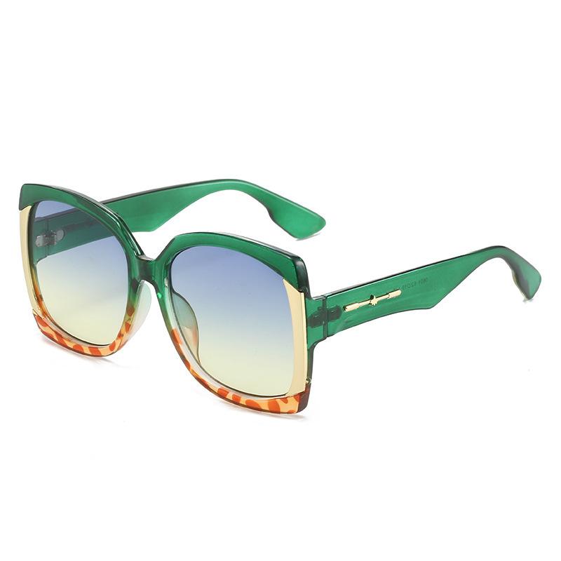 Fashion Modern Large Frame Sunglasses Concave Contrasting Color Colorful Sunglasses Women Ins Street Shot Glasses