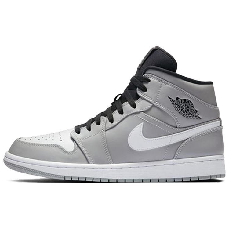 

Jordan 1 Mid Wolf Grey Black White 554724-046 44