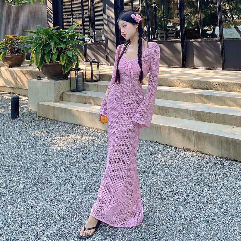 

Женский комплект бикини с длинным рукавом и накидка: Сексуальный дизайн с разрезом для маленькой груди Large