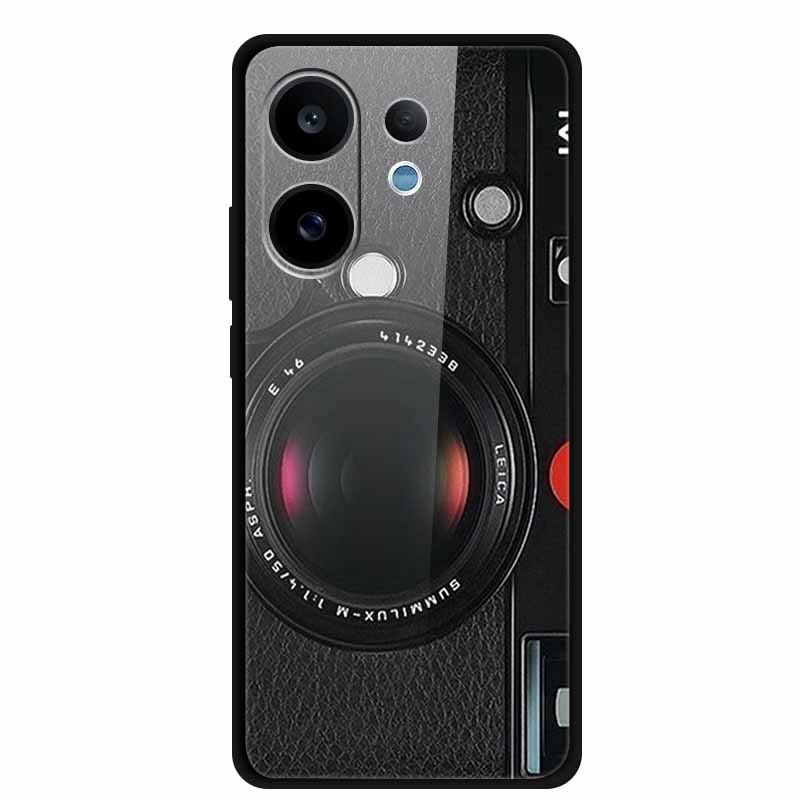 For Vivo V60 5G Glass Case Fashion Cool Animal Tempered Glass Back Cover Case For Vivo V 60 2025 Phone Cases 6.77" Fundas Coques