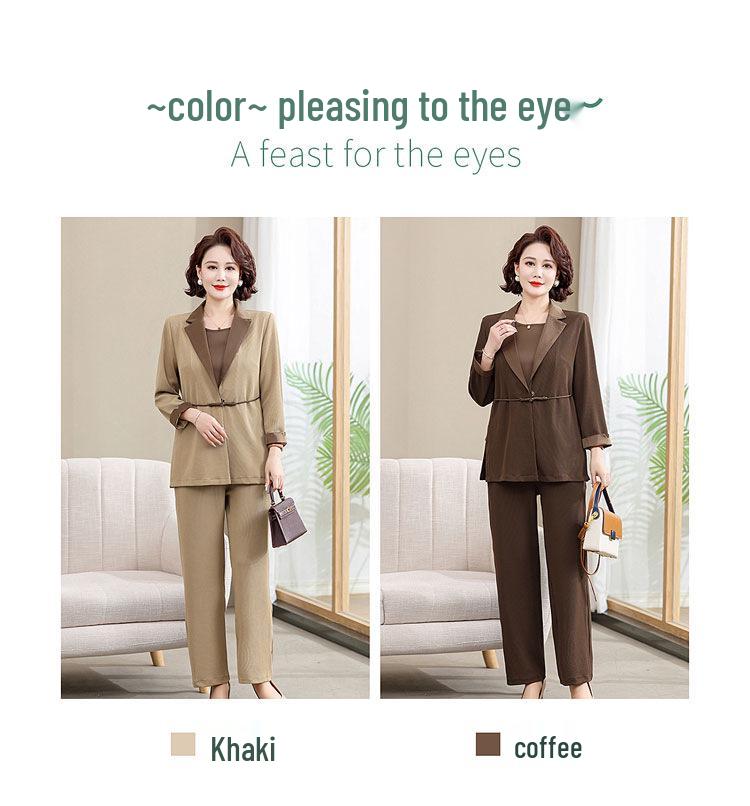 Stylish Autumn Three-Piece Set for 50+ Women: Age-Defying Casual Suit