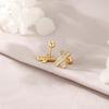 Elegant Real Gold Plated Cross Zirconia Earrings, Screw-in Style, Micro-inlaid Letter X Studs
