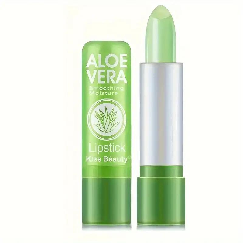 Губная помада с алоэ вера, меняющая цвет бальзам для губ, восстанавливающая, увлажняющая, водостойкая, против высыхания, меняющая температуру губная помада