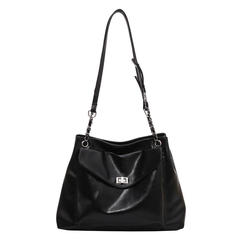 Textured Large-capacity Simple Shoulder Bag Women's New Casual Simple Commuter Tote Bag Fashionable Underarm Bag