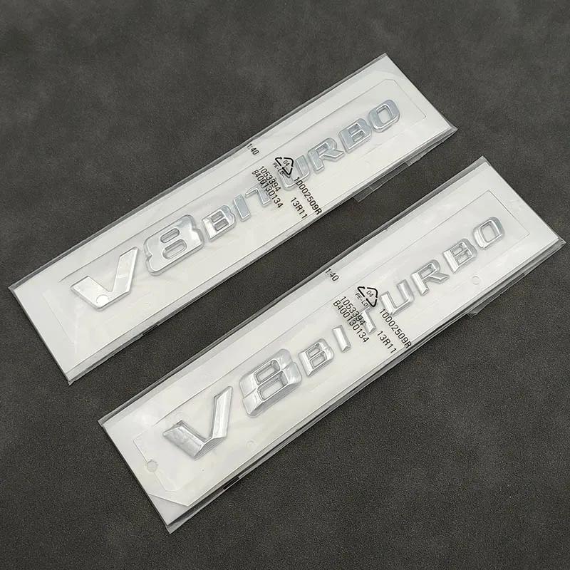 ABS Car Fender Badge Sticker Logo V8 BITURBO Side Emblem For Mercedes AMG C63 W204 W205 E63 W211 W212 S63 W221 W222 Accessories