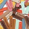 20pcs 1*4cm Handmade PU Leather Tags Color Sewing Labels For Bag Needlework Decoration DIY Hats Bags Garment Accessories