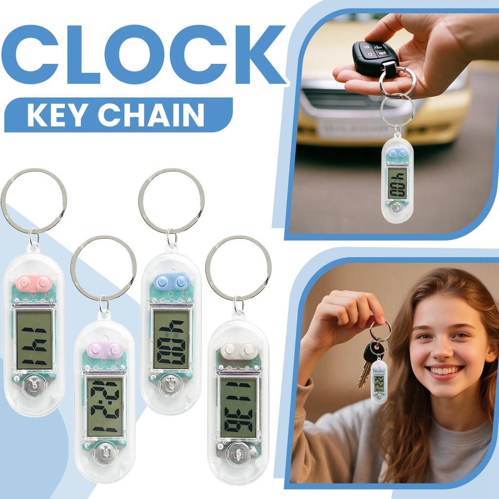 Keychain Clock | Pocket Watch Pendant | Silent Electronic Timepiece For Study Room Classroom Exam, Small Desktop Clock