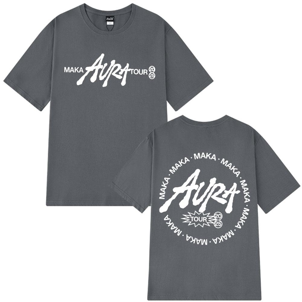 Rapper Maka Aura Tour 2025 Gothic Punk T Shirts Men Women Clothing Fashion Vintage T-shirts Casual Cotton Hip-hop Loose T Shirt