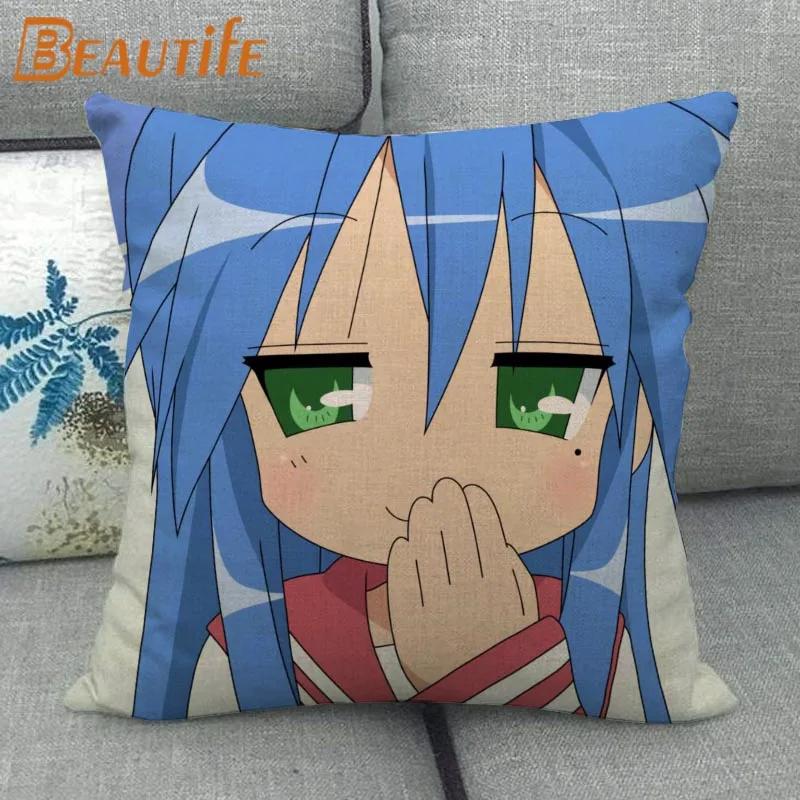 Custom Lucky Star Pillowcase Cartoon Girl Wedding Decorative Cotton Linen Pillow Case for Home Pillow Cover 45X45cm One Side
