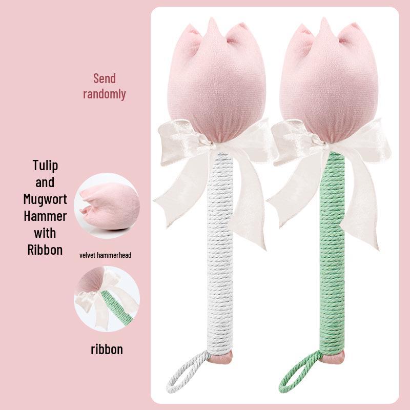 Brocade Tulip Mugwort Health Hammer: Exquisite Meridian Massage Hammer, Perfect Gift for Girls.