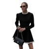 2024 European & American Vintage Long-Sleeved Lace Knitted Dress for Autumn/Winter