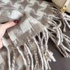 New Women Cold-Proof Winter Warm Cashmere Scarf Stripe Thick Designer Soft Shawls Tassels Pashmina Foulard Fashion Luxury