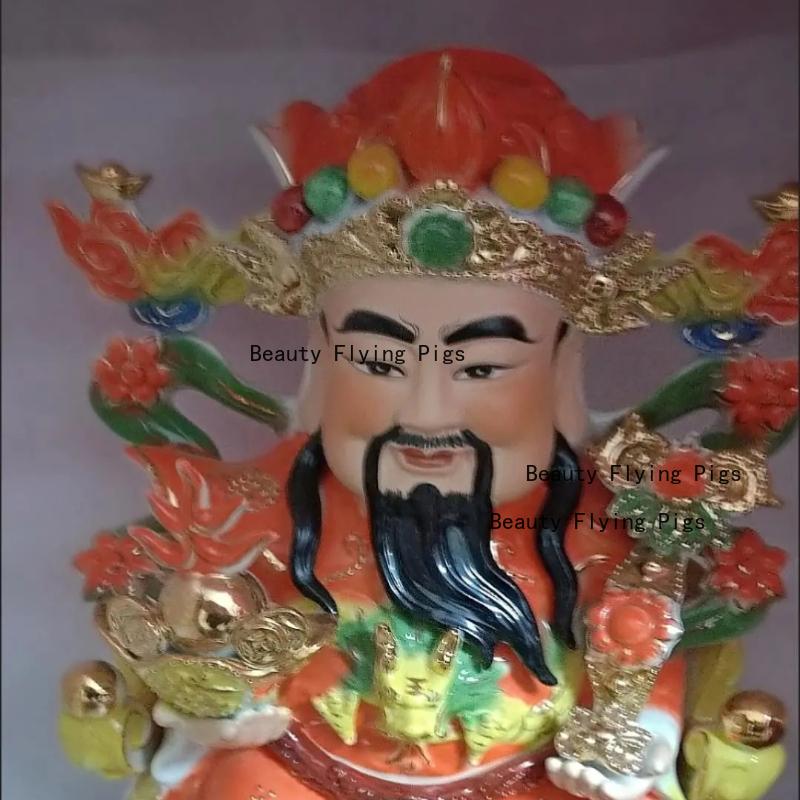 1 Stück Keramik Gott des Reichtums Ornament Glückssuchender Buddha Statue Ornament Heimdekoration Haushalt Keramik Buddha Statue