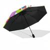 1pc Pippi Longstocking Automatic Folding Umbrella - Compact 8-Rib Design, Durable Plastic & Iron, 053