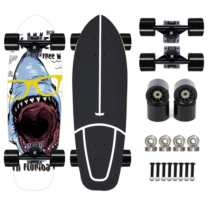Thailand Maple Big Fish Board Single Upturned Skateboard Walking Board Land Surfboard Brush Street Board Four
