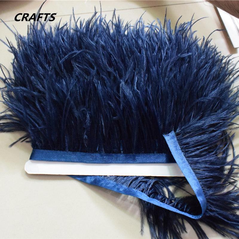 FeatherHigh quality fluffy ostrich feather trimming cloth sideband 5M 10M long DIY clothing accessories decorative accessories 8-11cm