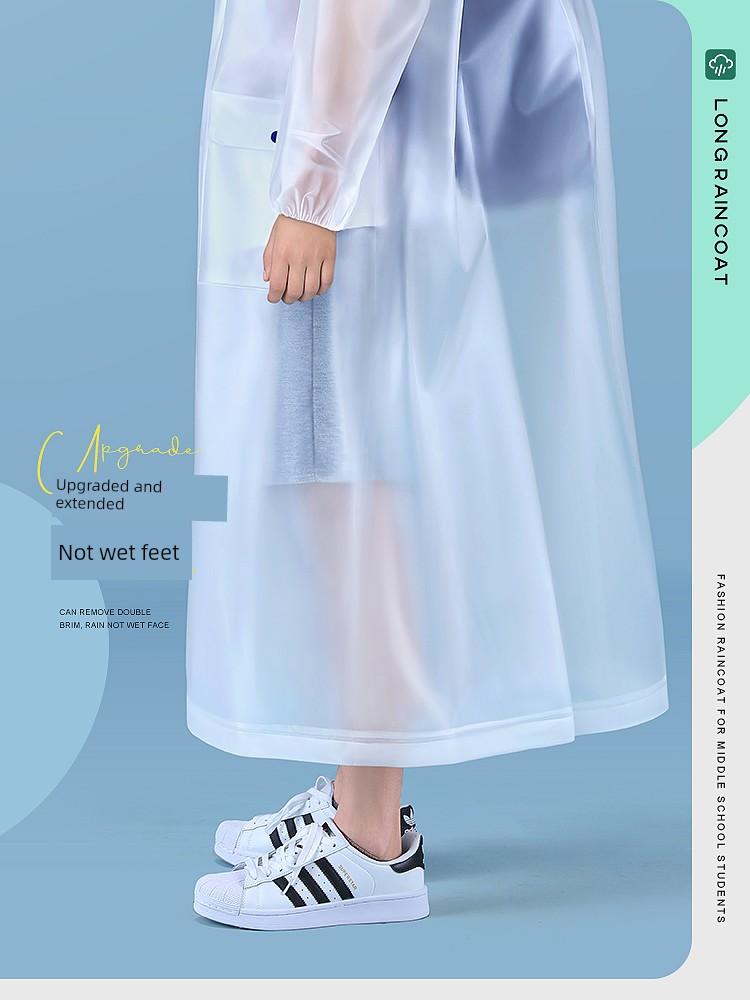 Children's Raincoat for Boys and Girls, Students, with a Special Section for School Bags, Long Full-Body Raincoat for Older Kids, Rainproof Against