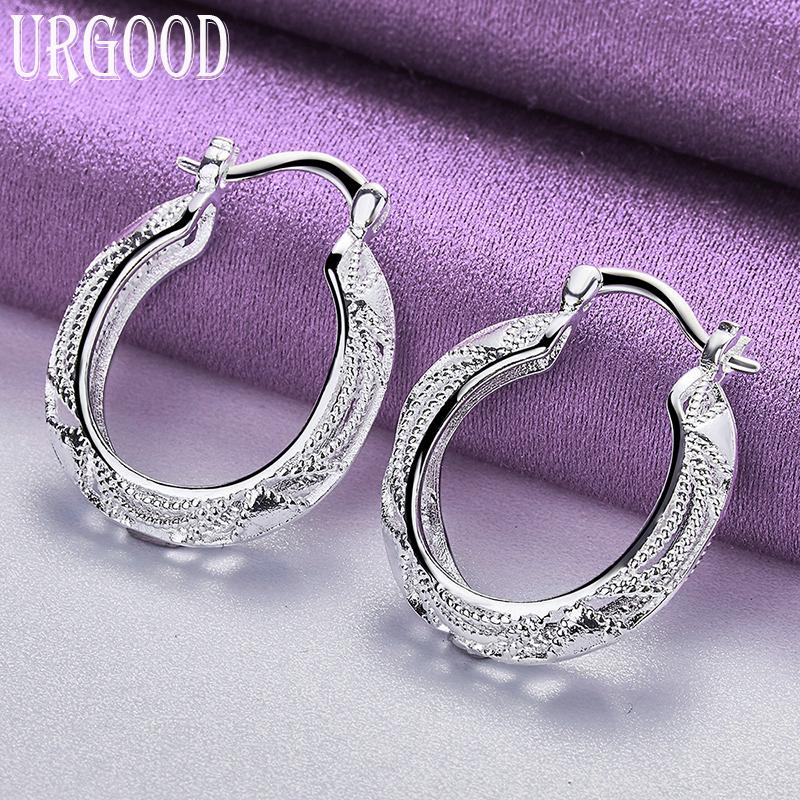 925 Sterling Silver Vintage Hollow Flower Earrings Wedding Charm Jewelry