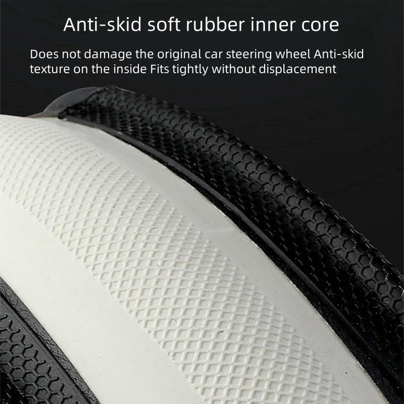 Universal Car Steering Wheel Cover - Carbon Fiber Leather with Breathable Honeycomb Silicone, Soft & Comfortable, All-Season Use
