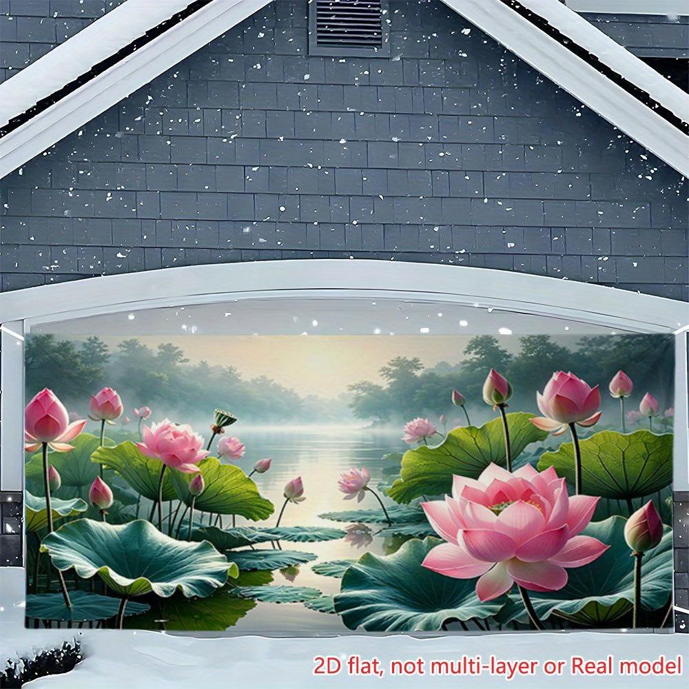 2D plane lotus and leaf butterfly party backdrop fabric suitable for room decoration living room decoration polyester fiber