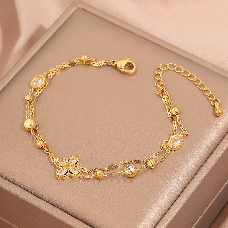 Popular bracelet, titanium steel does not fade, love zircon bracelet, high-end female light luxury niche bracelet, bracelet.