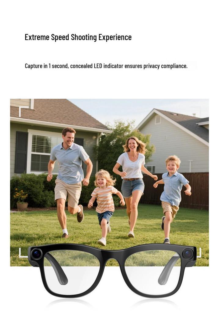 FG03 Smart Glasses: Real-time AI Translation, Voice Control, Image Stabilization, HD Video Recording – Sleek New Model.