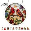 Decorative Garden Sun Catcher Christmas Acrylic Puzzle Suncatcher, Holiday Tree Snowman Stockings Red Bird Office Window Decoration Kit for
