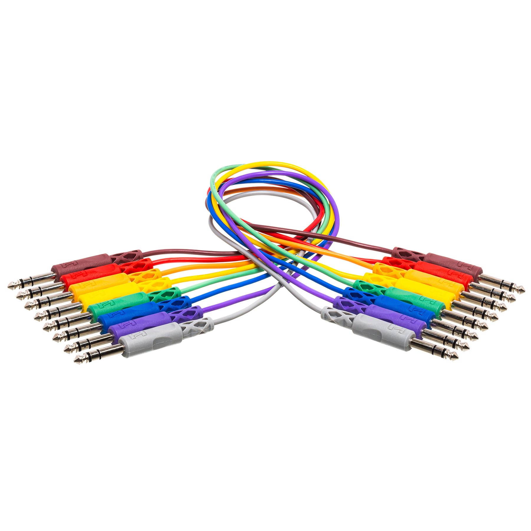 

Hosa 30cm Stereo Phone Patch Pack of 8 CSS-830 Double-Sided Cables,