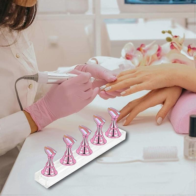 2 Sets Acrylic Nail Display Stand,Magnetic Nail Tip Practice Holders,Training Fingernail,Nail Art Stands For Salon Home,Nail Holder For Painting Nails