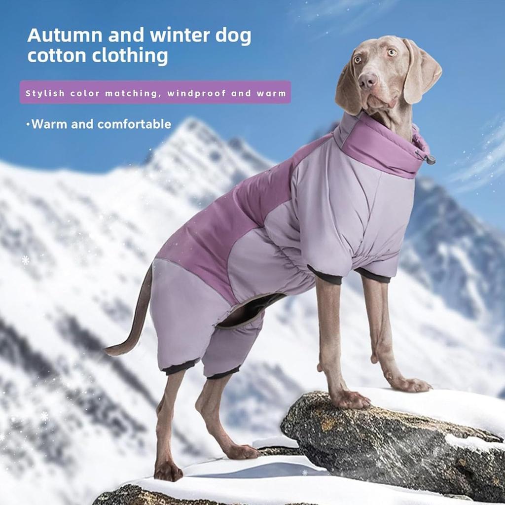 Warm Dog Winter Coat, Pet Coats For Large Dogs Winter,Dog Turtleneck Coat With Zipper & Reflective Strips,Pet Jacket For Medium Large Dogs