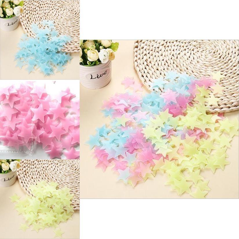 Stickers Wall 100pcsbag Decal Glow In The Dark Baby Kids Bedroom Home Stars Decor Color