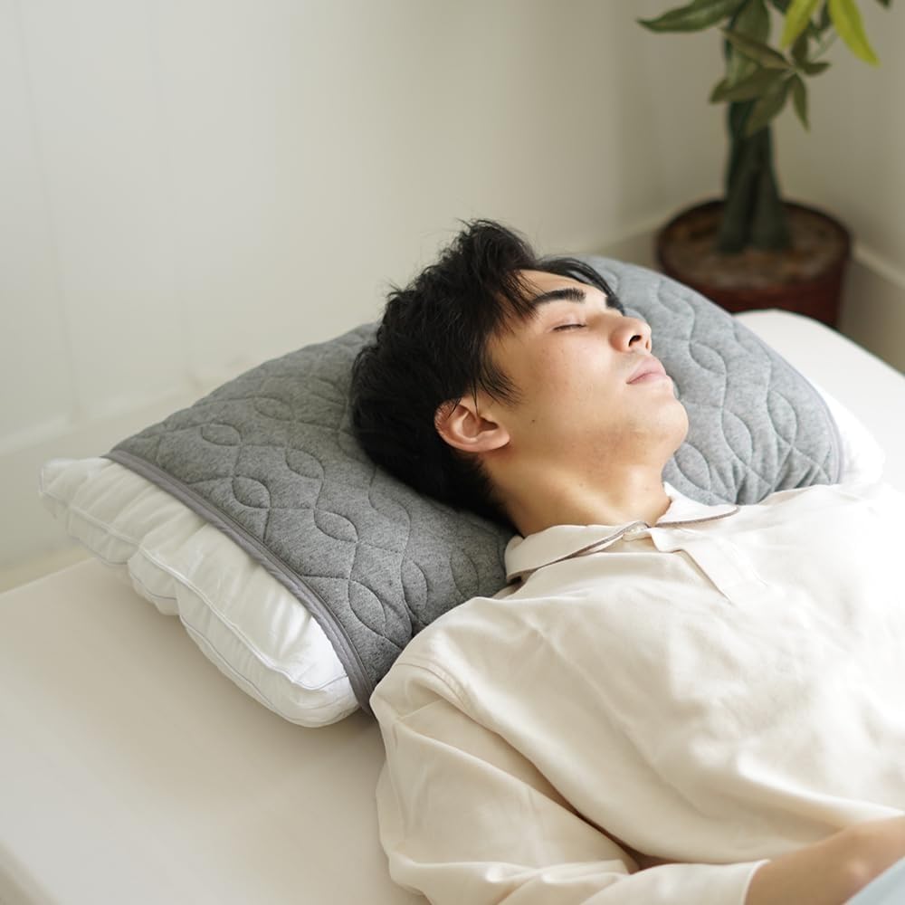 Futonya HURON Processed Pillow Pad Set of Nano Carbon Adhesive Autonomic Sound Sleep 2, Gray, Fibers, Nerves, Relaxation, Sleep,