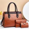 Neue Damen 3 in 1 Fashi Retro Tote Umhängetasche Patchwork Lässig PU-Leder 3-teiliges Set Umhängetaschen